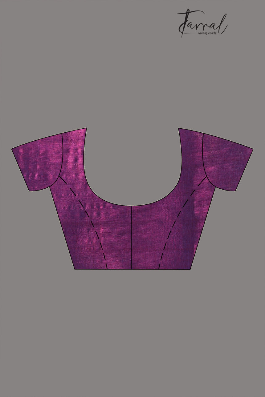 Hot pink colour tissue handloom saree - Tamal Boutique