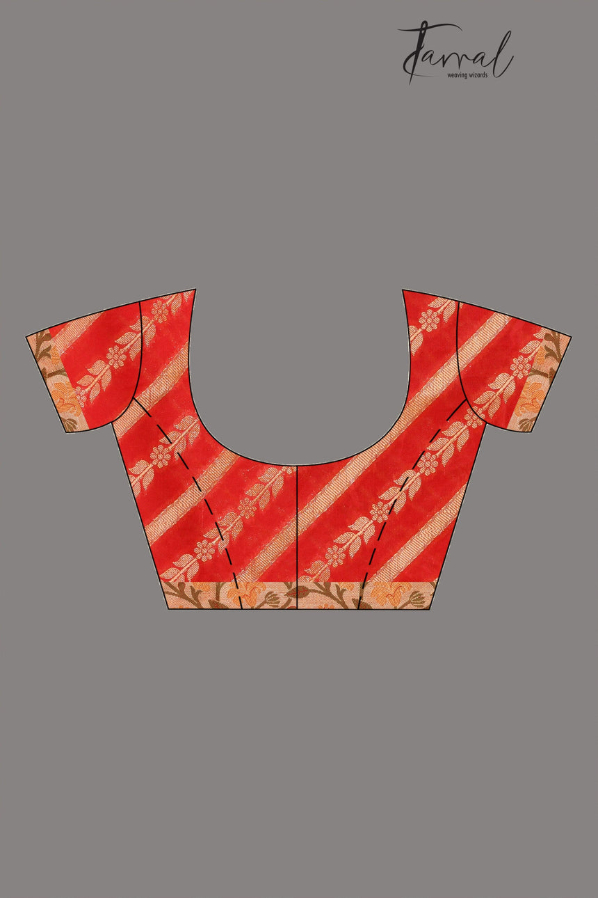 Red colour with zari georgette Banarasi silk saree - Tamal Boutique