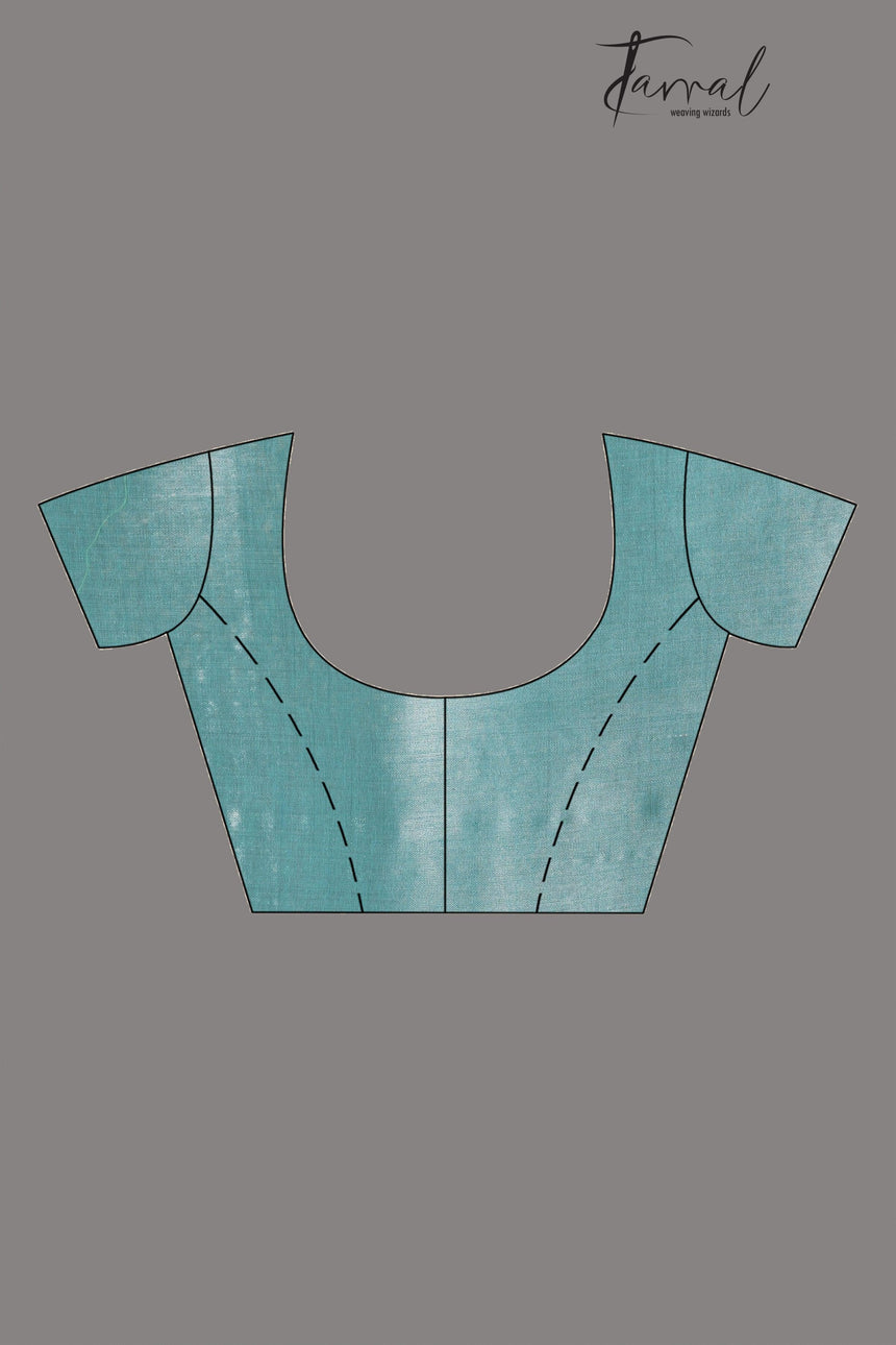 Light Sea Green Tissue handloom saree - Tamal Boutique