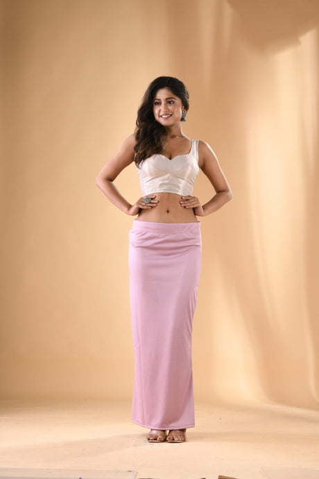 Light Pink Color Fish Cutting Lycra Stretchable Free Size Petticoat - Tamal Boutique