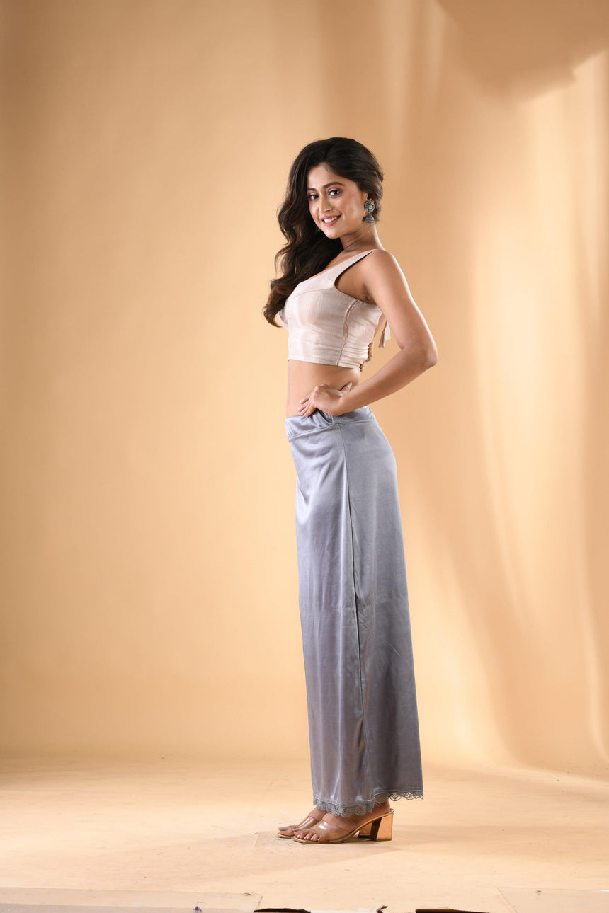 Light Ash Lycra Stretchable Petticoat - Tamal Boutique
