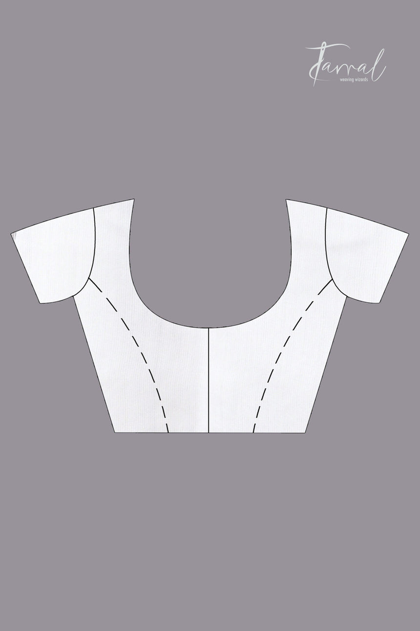 Offwhite with Tussar border muslin silk allover floral handwoven jamdani saree - Tamal Boutique