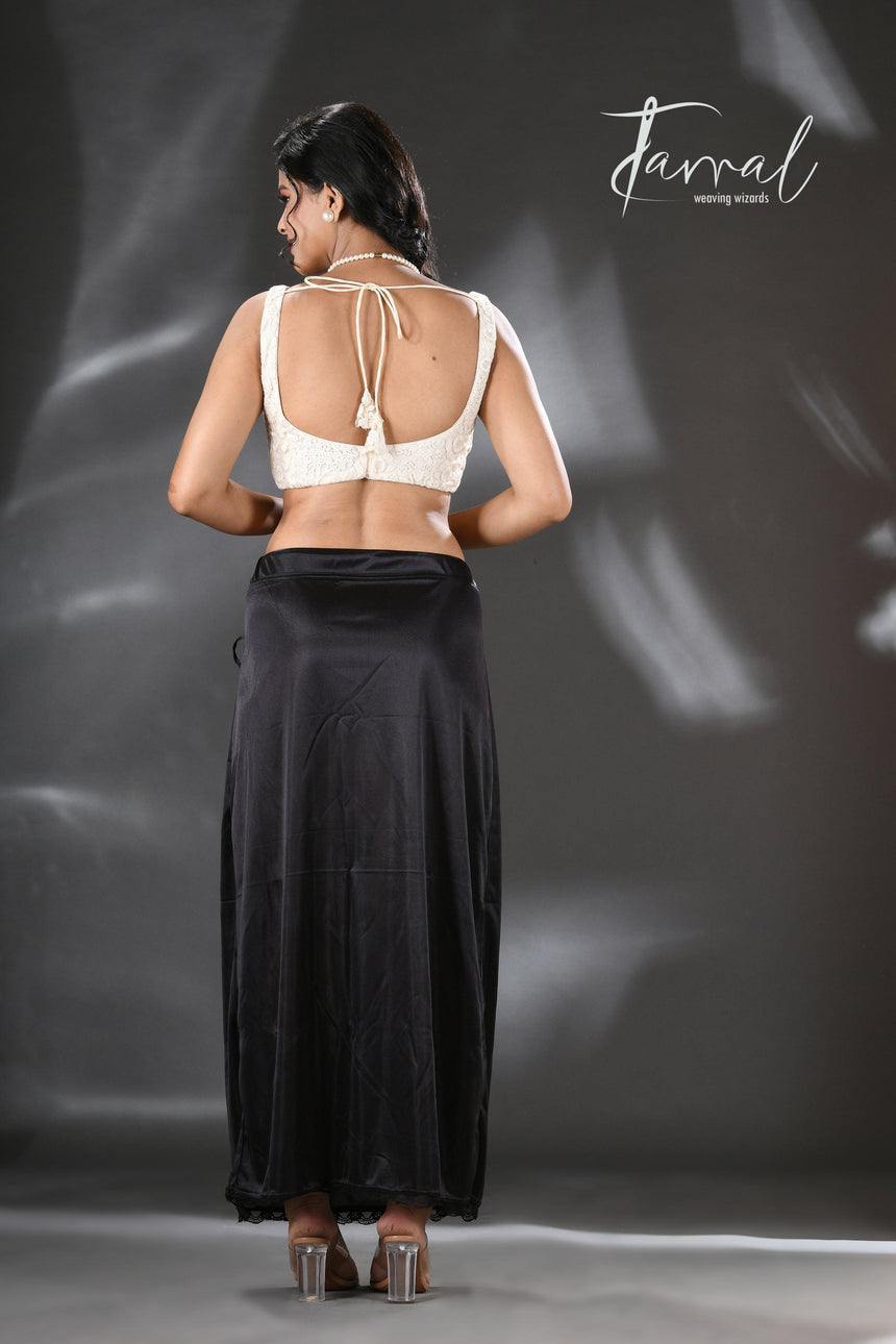 Black Lycra Stretchable Petticoat - Tamal Boutique