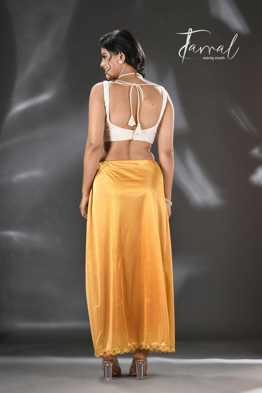 Golden Yellow Lycra Stretchable Petticoat - Tamal Boutique