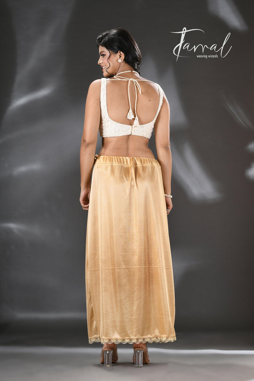 Golden Lycra Stretchable Petticoat - Tamal Boutique