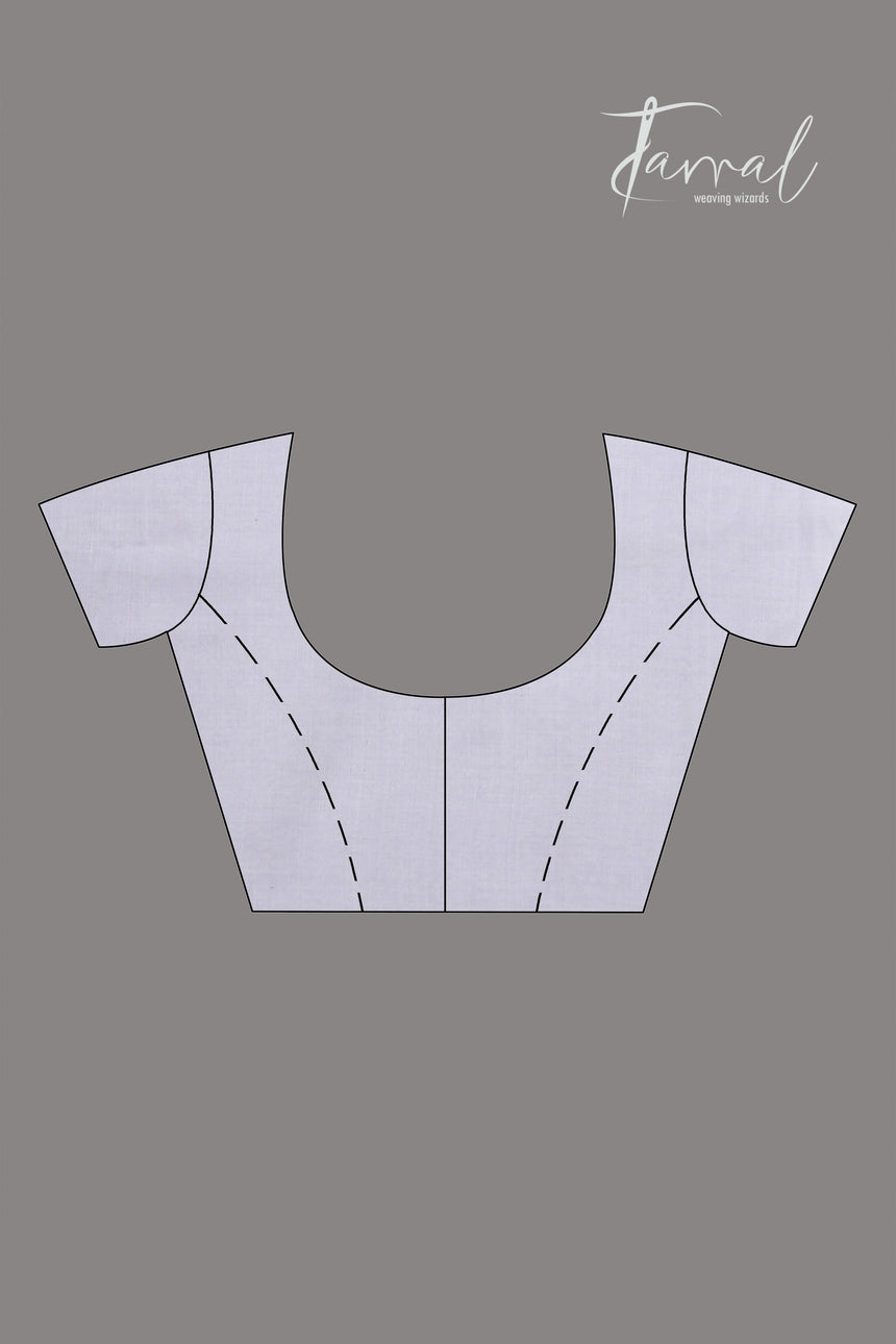 Still grey multi colour blossom floral tree motifs handwoven silk cotton saree - Tamal Boutique