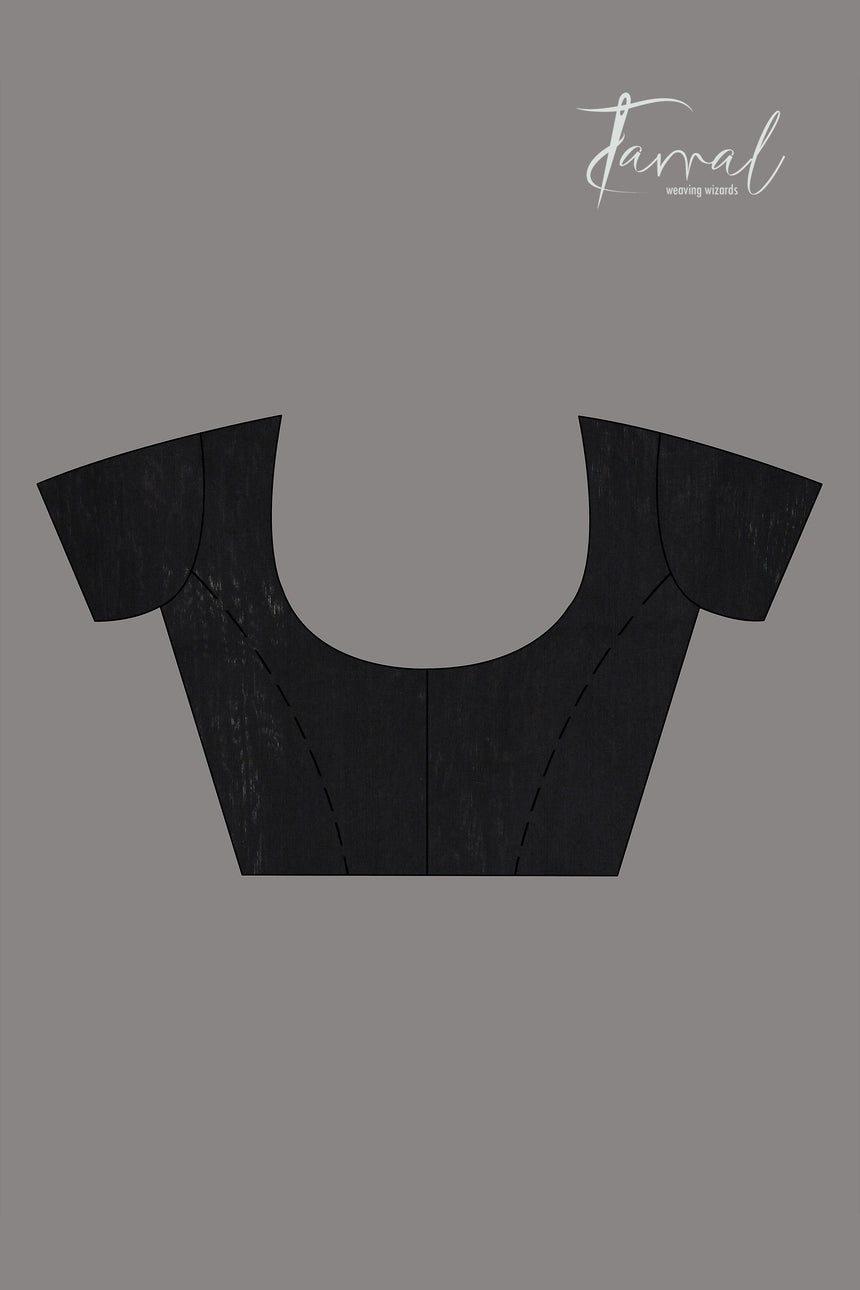 Chocolate Brown with golden lotus matka silk handwoven jamdani saree - Tamal Boutique