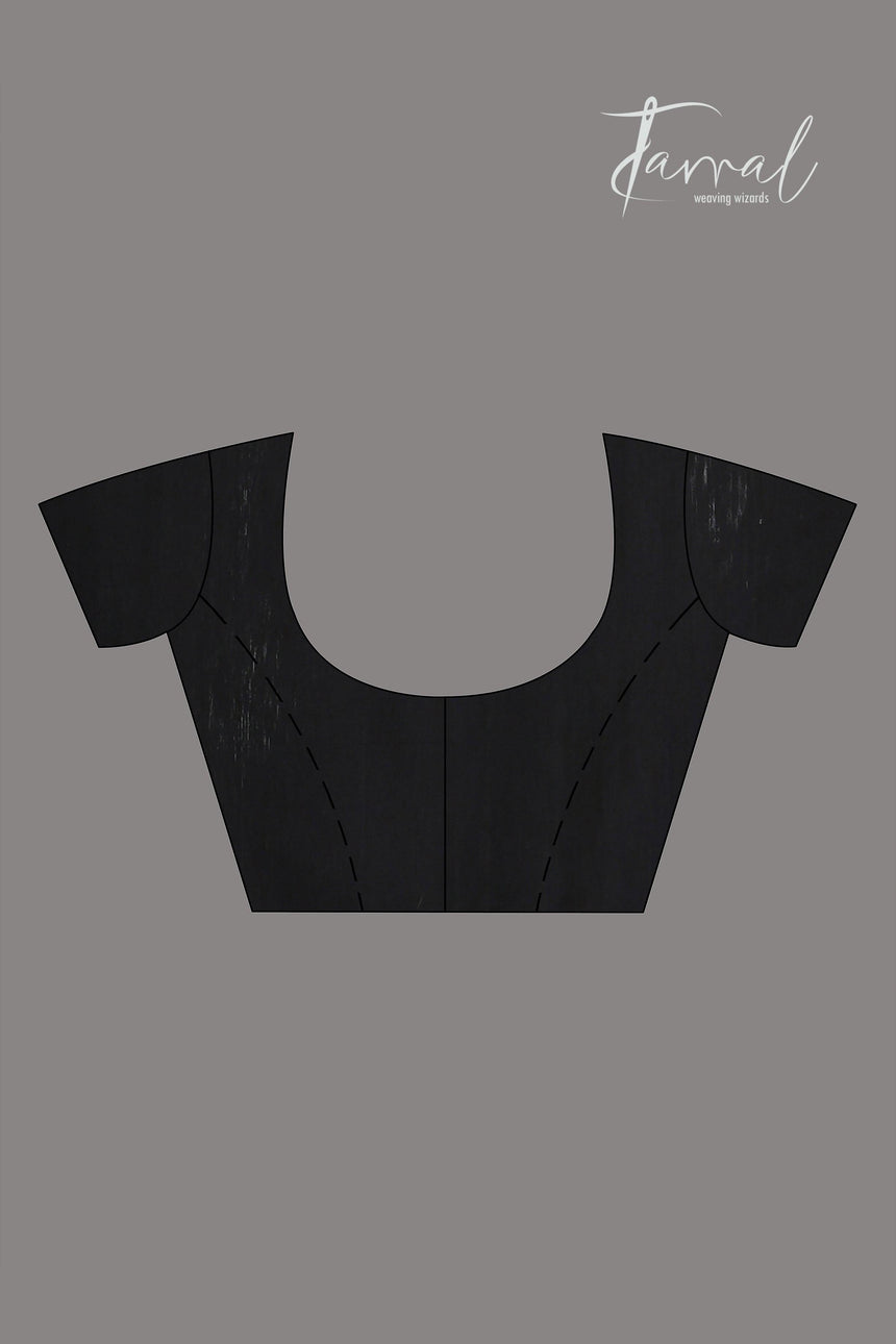 Black golden lotus matka silk handwoven jamdani saree - Tamal Boutique