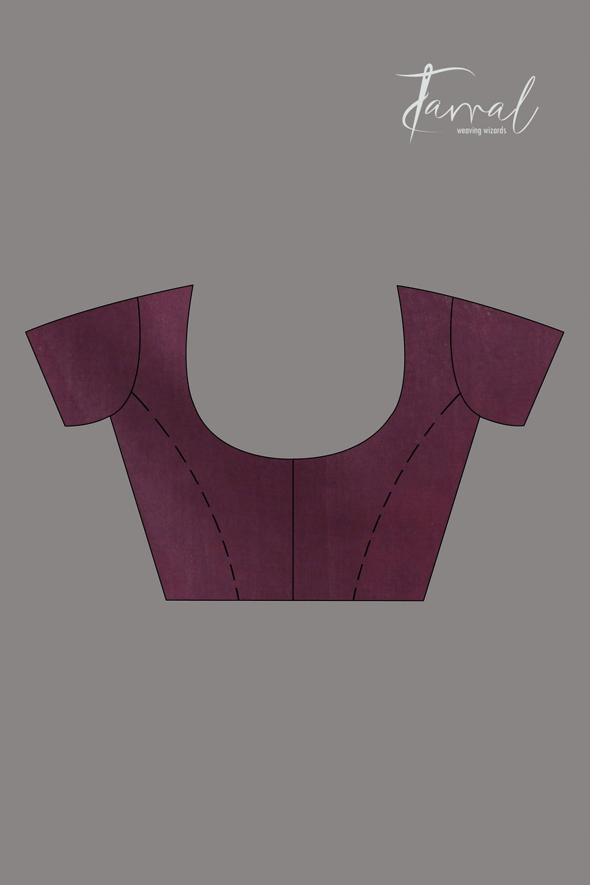 Chocolate brown rose motifs muslin silk handwoven jamdani saree - Tamal Boutique