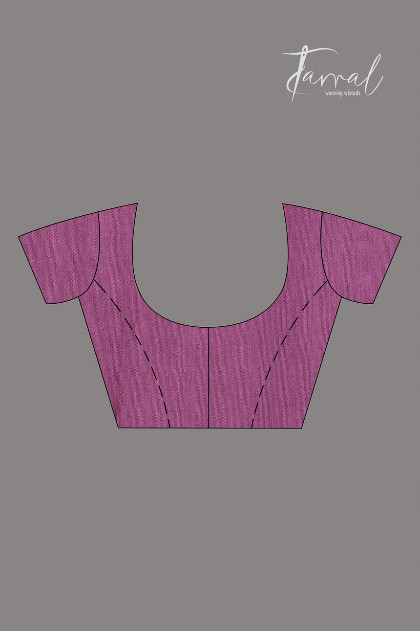 Mauve with multi colour allover rose motifs handwoven muslin silk jamdani saree - Tamal Boutique