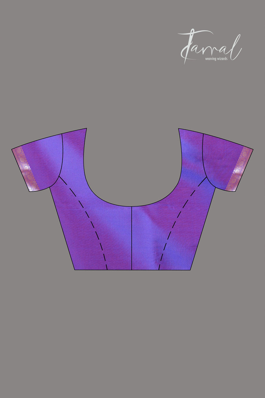 Lavender with multicolour rang cut Banarasi silk saree - Tamal Boutique