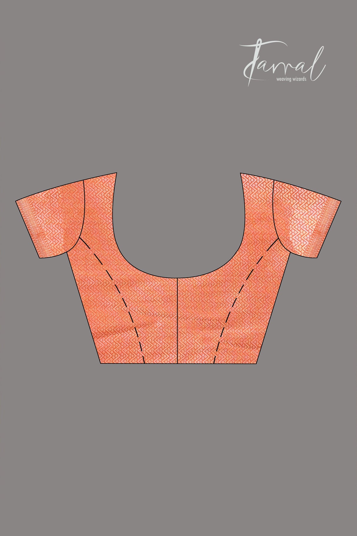 Orange with golden zari banarasi silk saree - Tamal Boutique