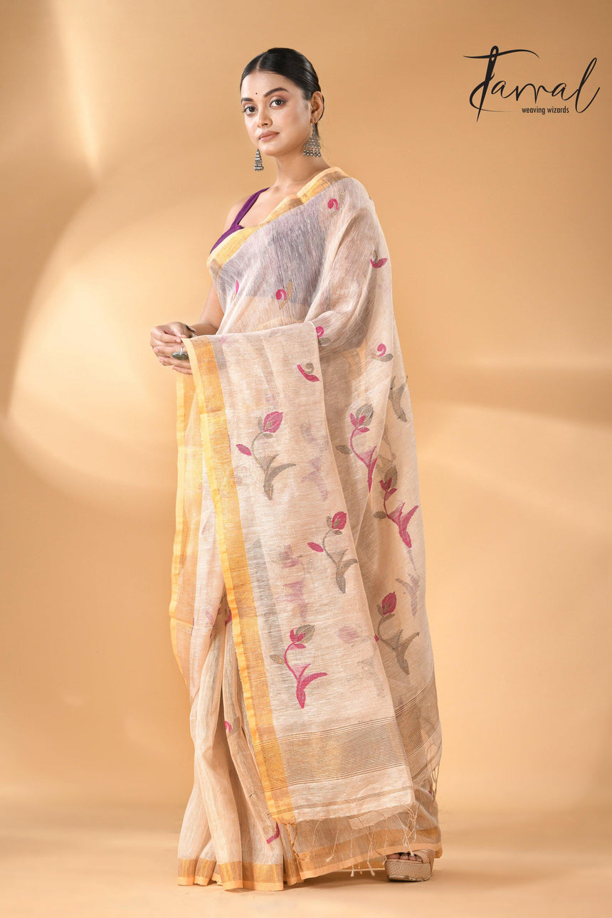 jamdani saree, jamdani, handloom, handwoven, saree, silk, dhakai, weaving, kolkatasaree, tamalboutique