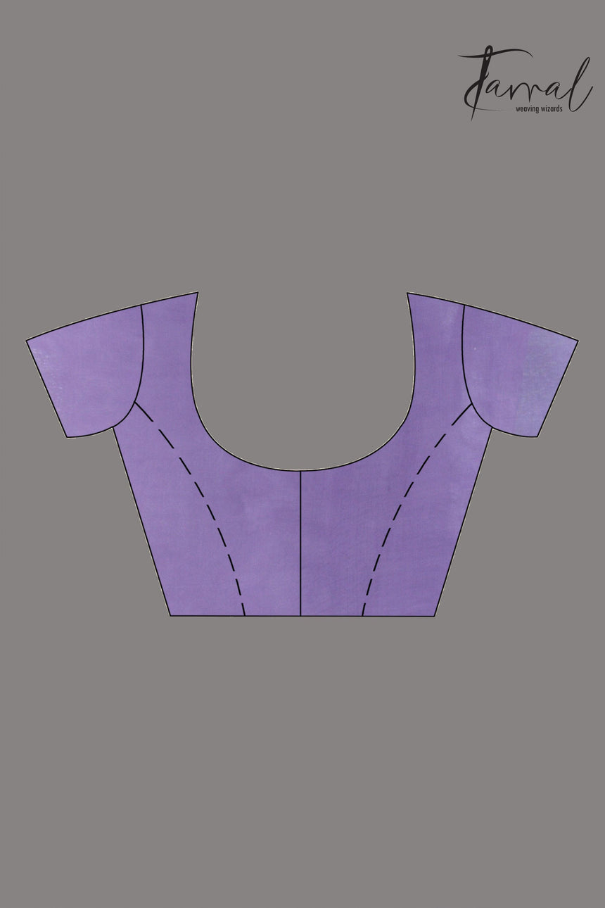 Lavender self rose motifs handwoven muslin silk jamdani saree - Tamal Boutique