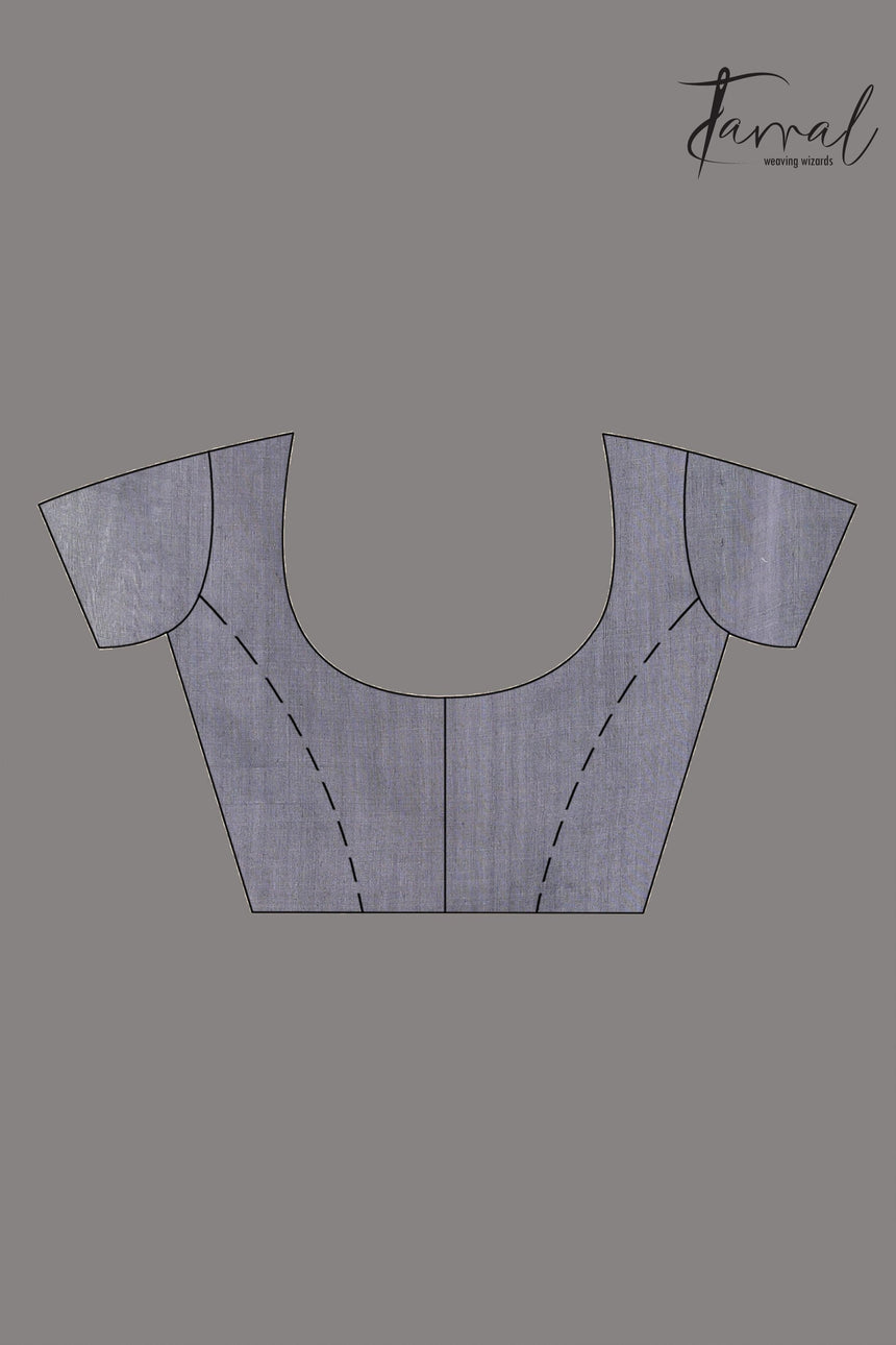 Black with Silver zari border traditional Handwoven Jamdani Saree - Tamal Boutique