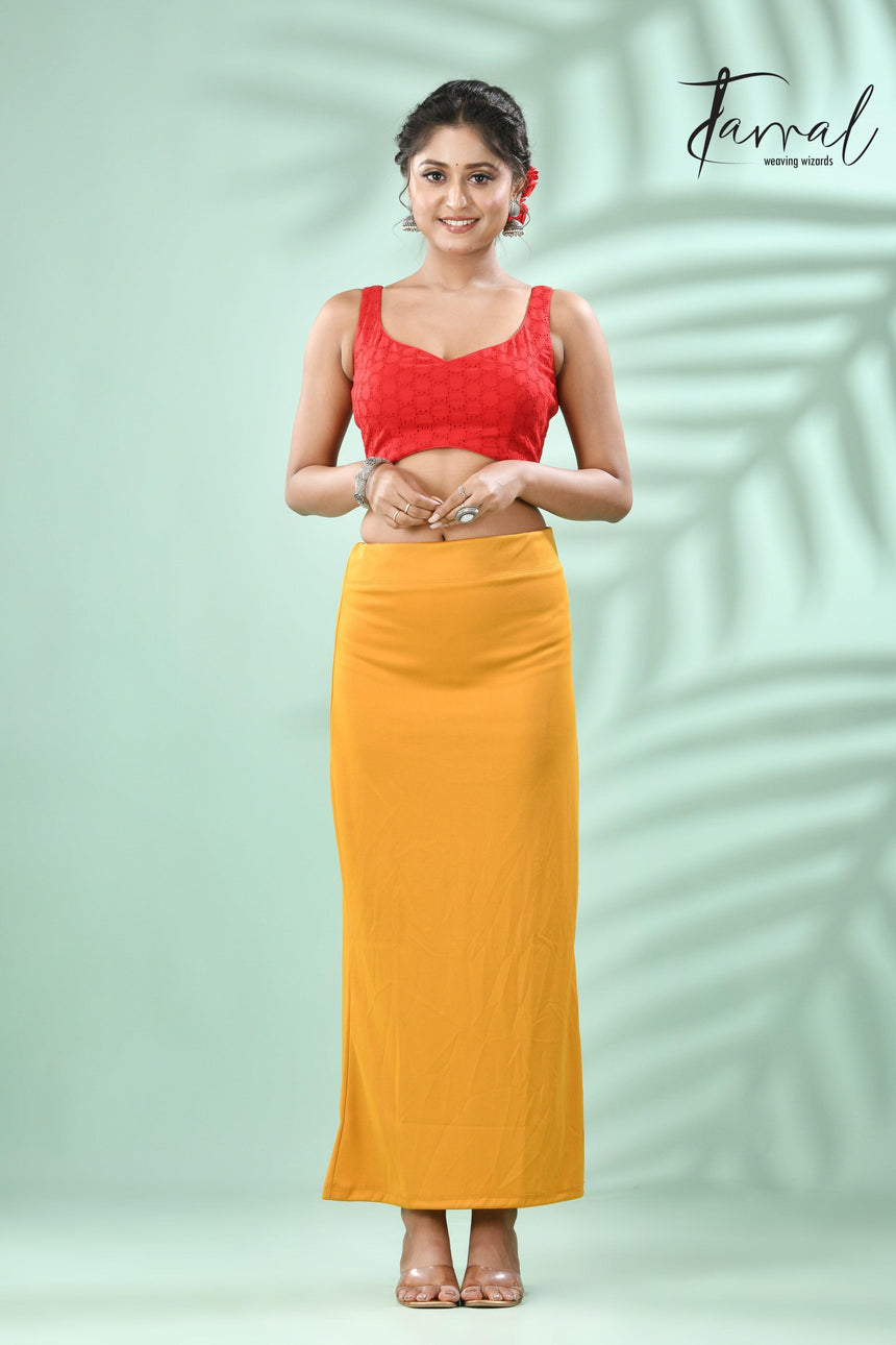 Yellow Fish Cutting Lycra Stretchable Free Size Petticoat - Tamal Boutique