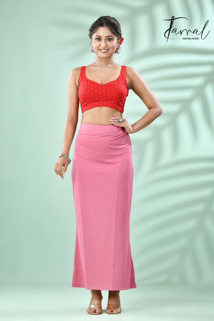 Pink Color Fish Cutting Lycra Stretchable Free Size Petticoat - Tamal Boutique