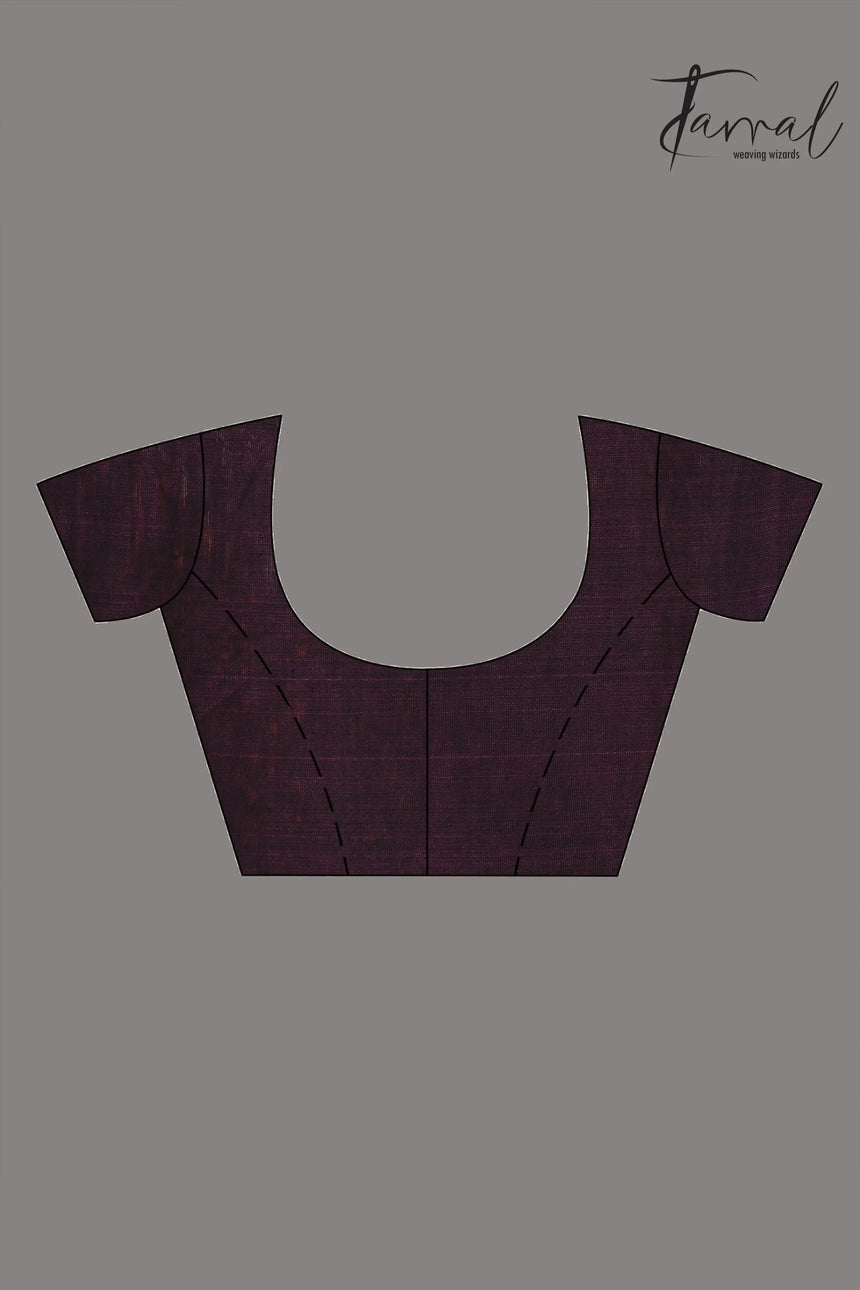 Dualtone black with hot pink pallu Matka silk handwoven jamdani saree - Tamal Boutique