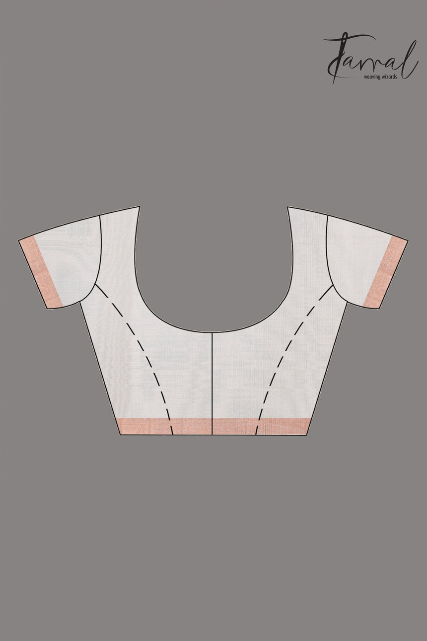 White self allover rose motifs muslin silk handwoven jamdani saree - Tamal Boutique