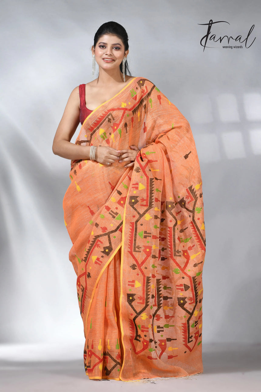 jamdani saree, jamdani, handloom, handwoven, saree, silk, dhakai, weaving, kolkatasaree, tamalboutique