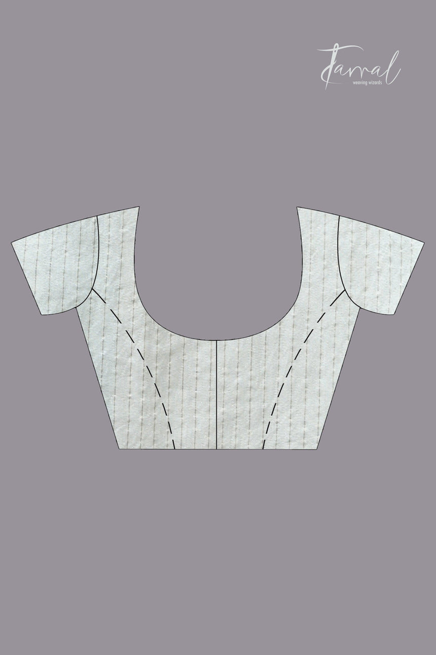 Sea Green sequins border tusser zari silk handloom saree blouse