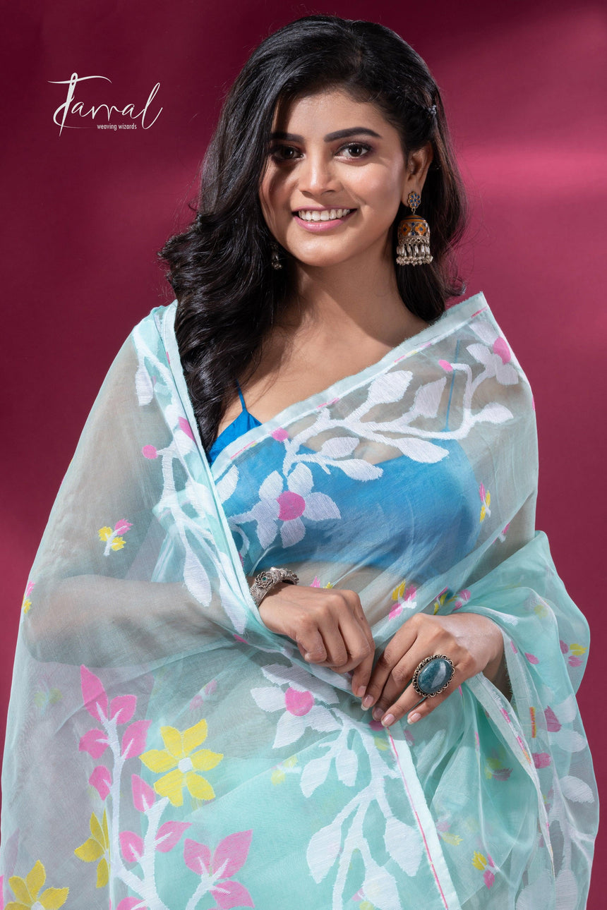 jamdani saree, jamdani, handloom, handwoven, saree, silk, dhakai, weaving, kolkatasaree, tamalboutique