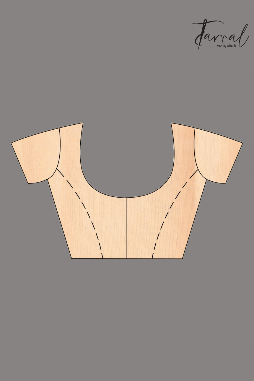 Sea green handwoven needle work jamdani saree_Blouse