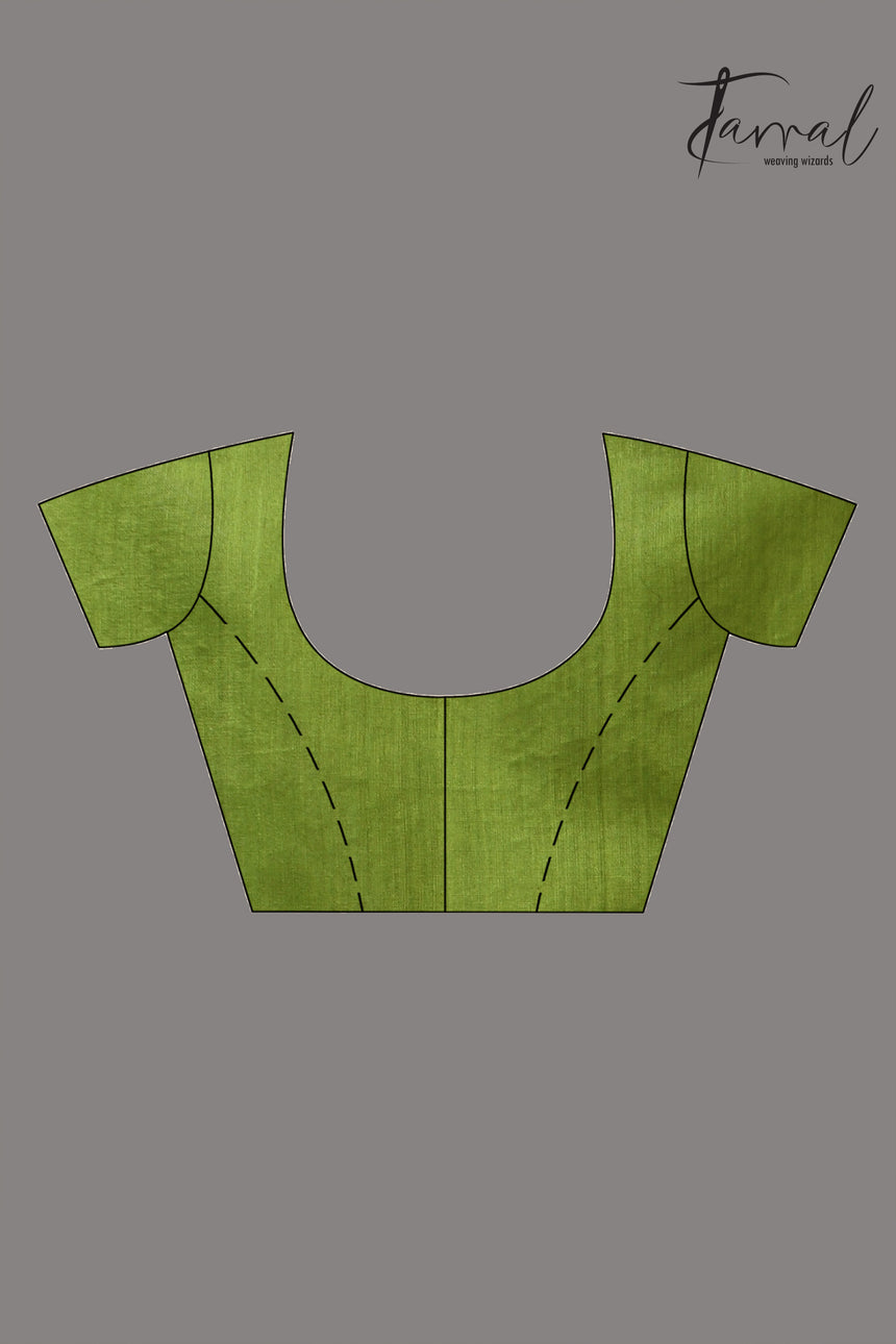 The Green silk cotton in Handwoven jamdani saree collection