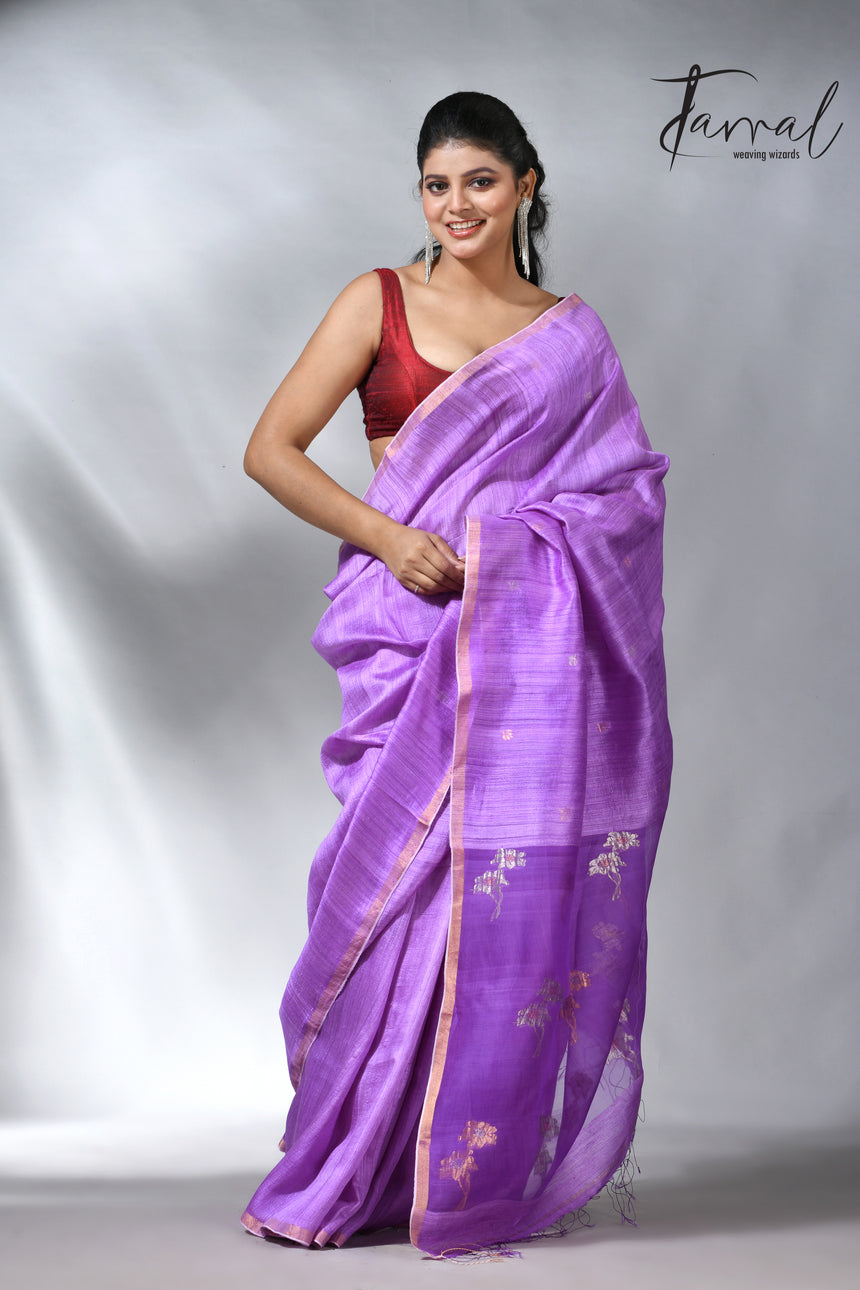 The Periwinkle matka silk handloom jamdani saree collection