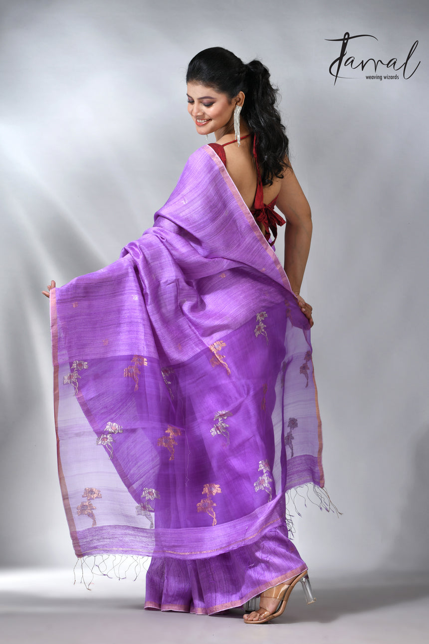 The Periwinkle matka silk handloom jamdani saree collection