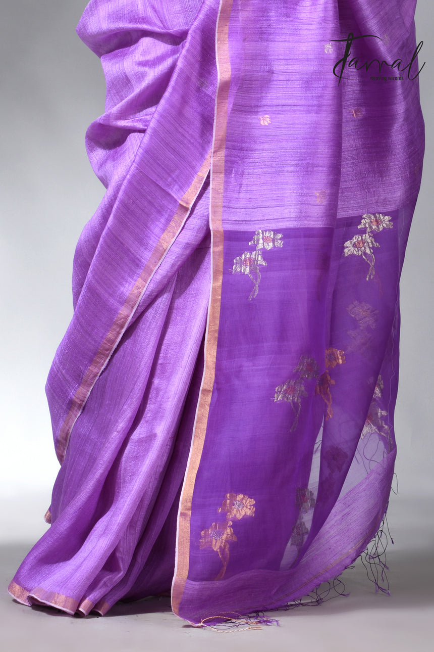 The Periwinkle matka silk handloom jamdani saree collection