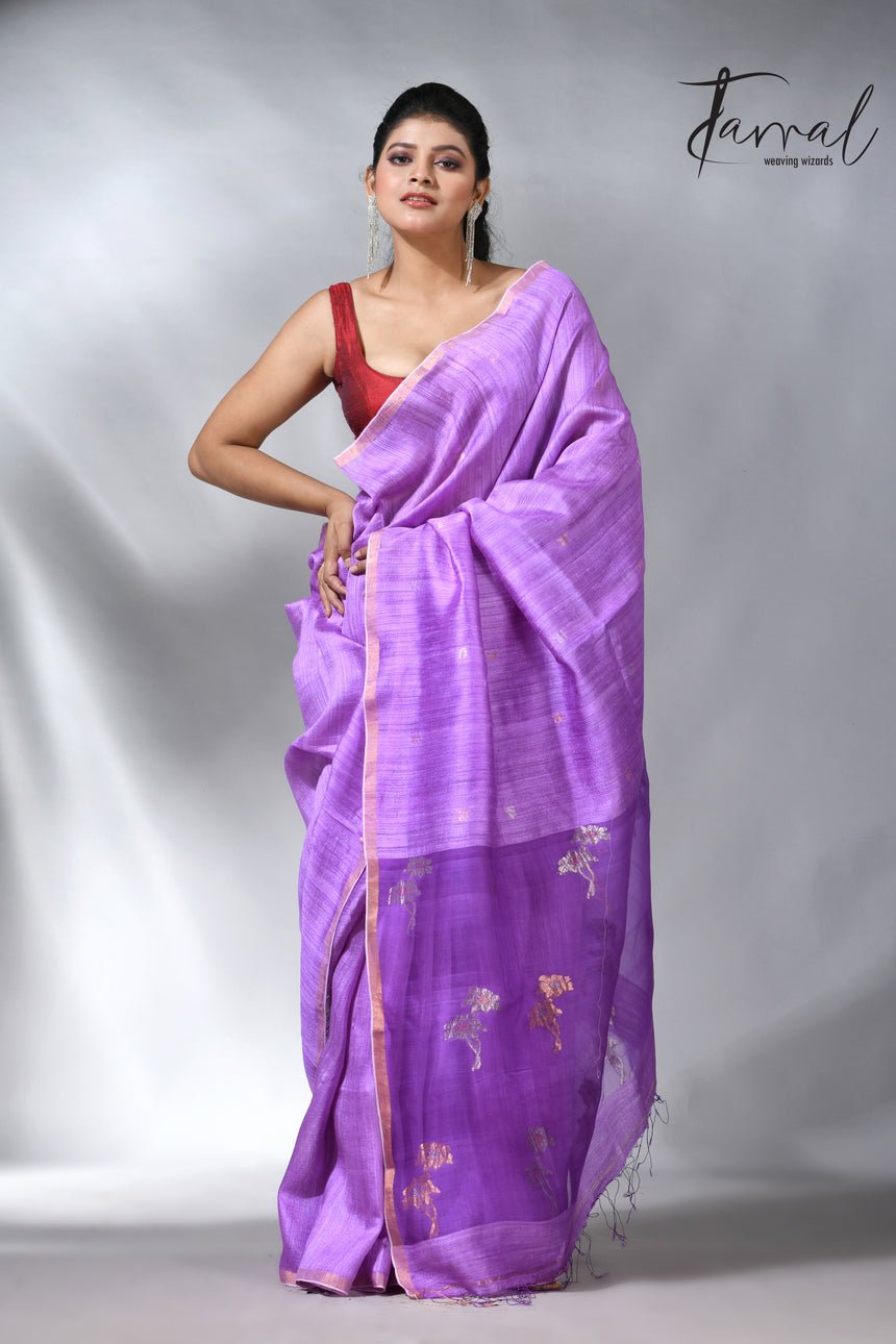 The Periwinkle matka silk handloom jamdani saree collection