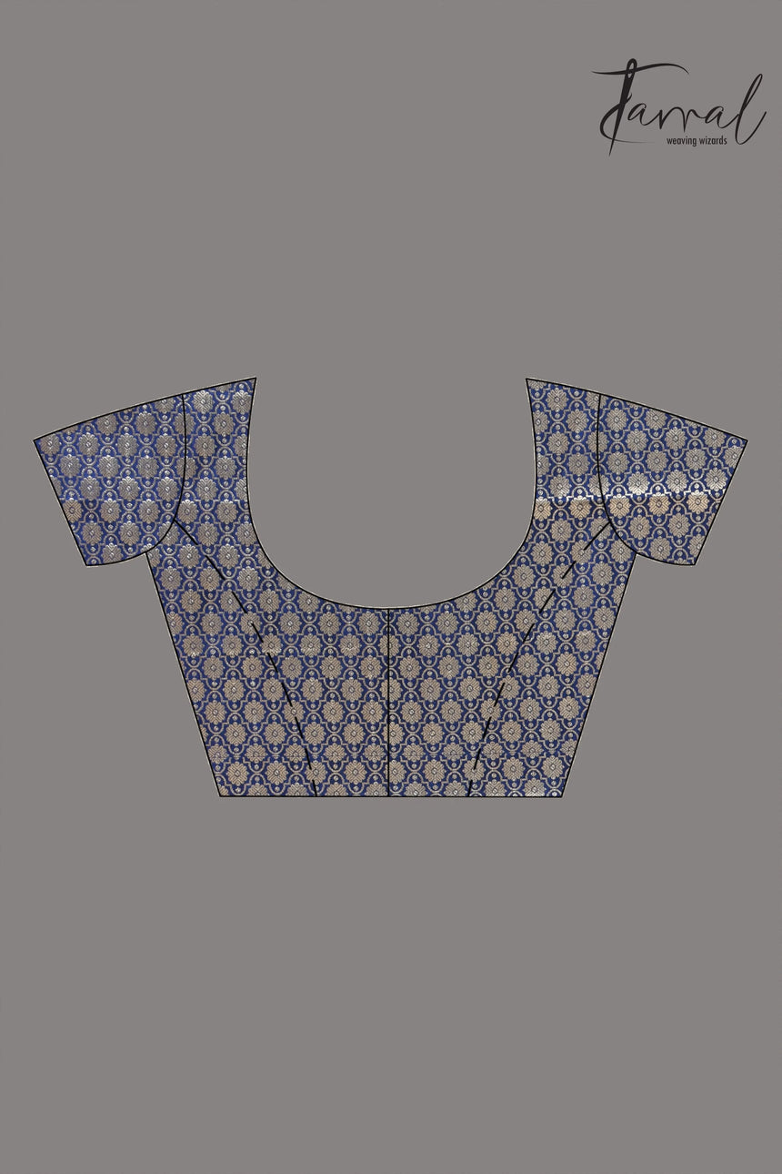 These Blue colour in the benarasi silk handloom jamdani saree