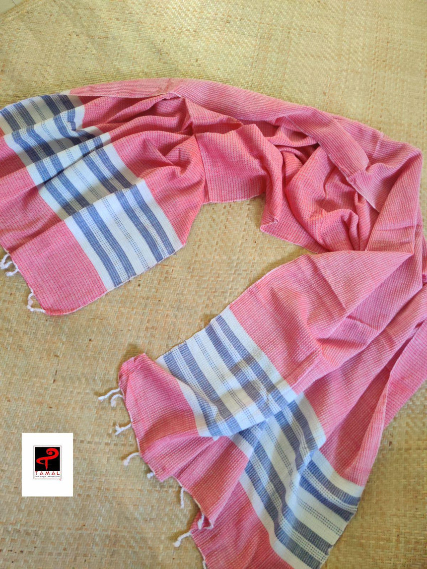 Red with white & blue handcrafted towel (pair) - Tamal Boutique