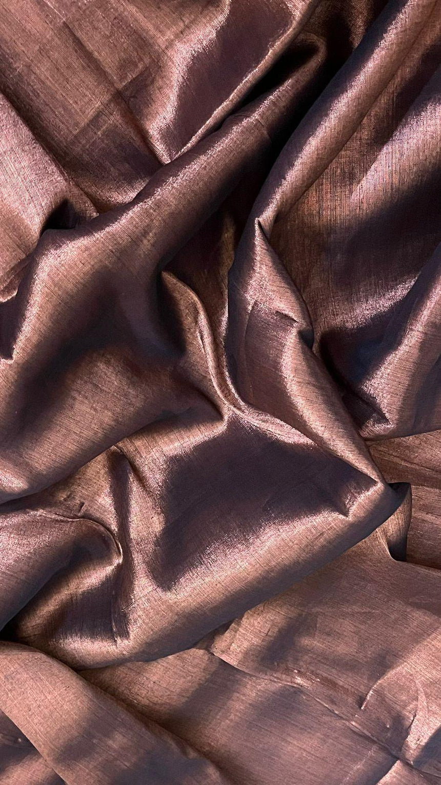 Copper colour tissue handloom saree - Tamal Boutique