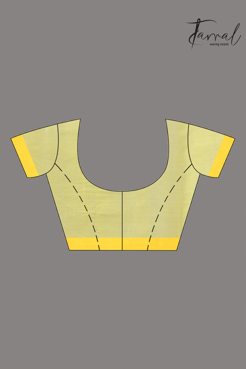 Yellow colour muslin silk floral handwoven jamdani saree