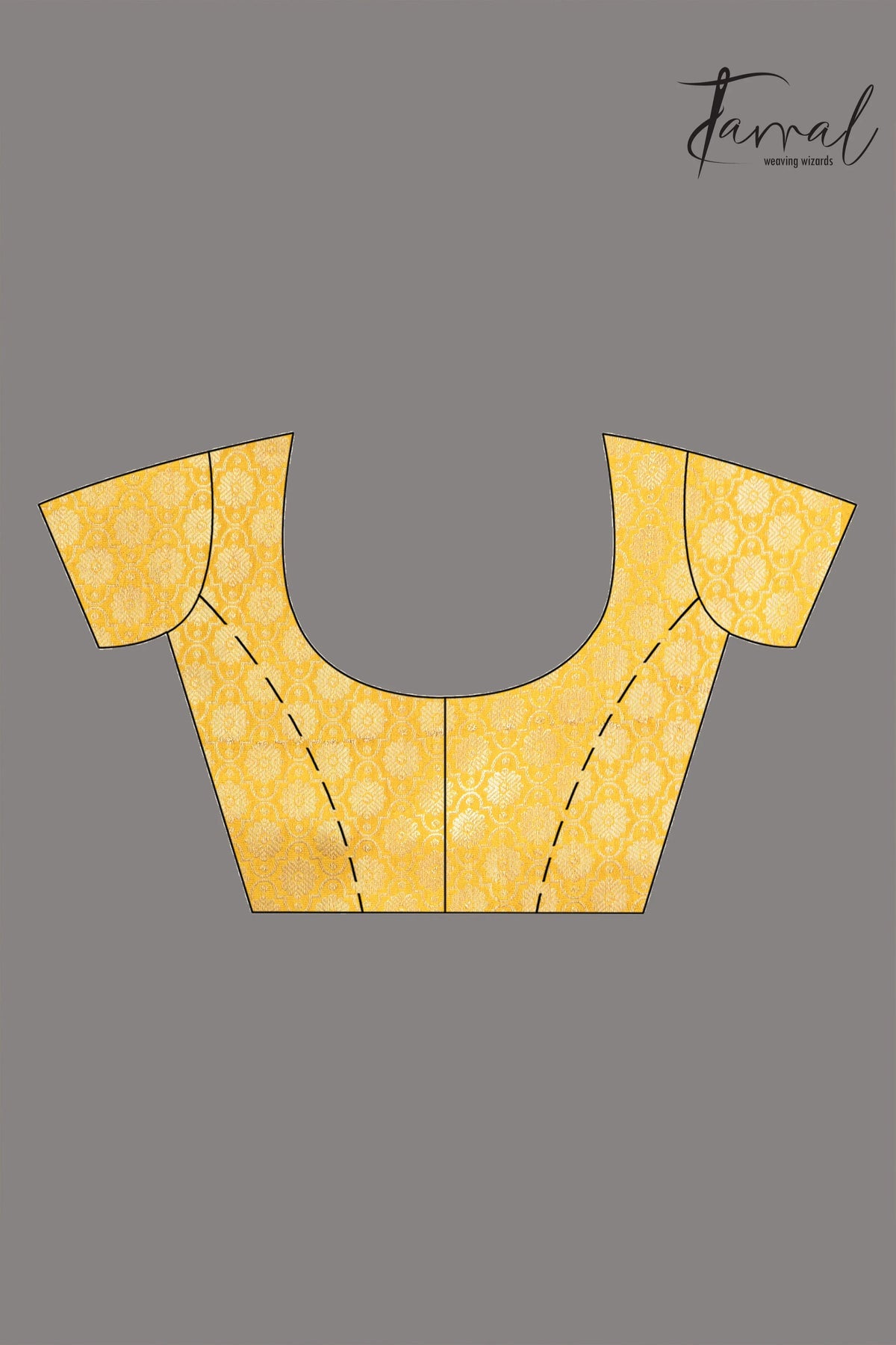 Yellow colour saree in benarasi silk handloom jamdani piece