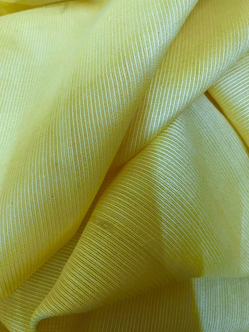 Yellow with Multicolour allover floral motifs handwoven muslin silk jamdani saree - Tamal Boutique