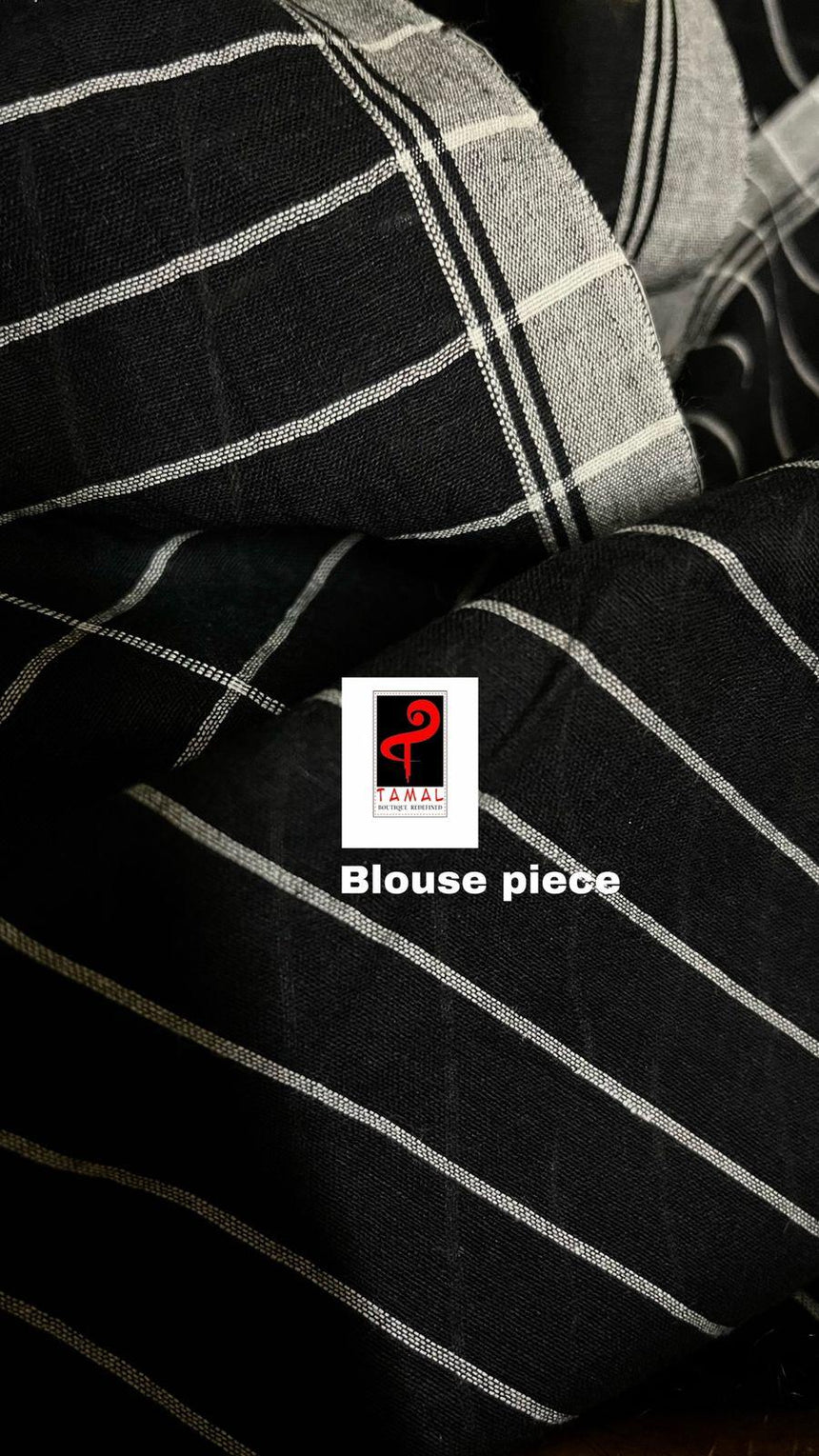 Black with golden zari pallu cotton handwoven needle work jamdani saree - Tamal Boutique