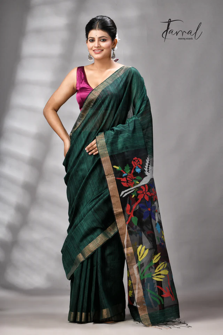 The Craft of Matka Silk Handwoven Jamdani Saree Weaving Legends into Fabric