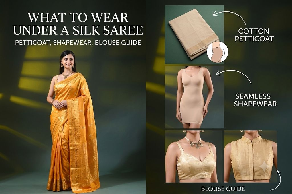 What to Wear Under a Silk Saree: Petticoat, Shapewear, Blouse Guide
