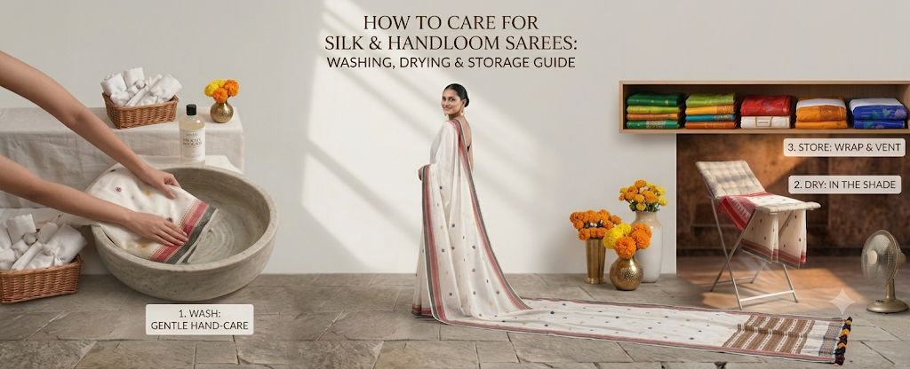 How to Care for Silk and Handloom Sarees: Washing, Drying and Storage Guide