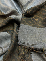 Ash with black tissue linen kurti set - Tamal Boutique