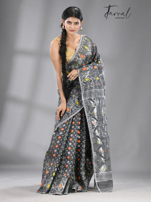 jamdani saree, jamdani, handloom, handwoven, saree, silk, dhakai, weaving, kolkatasaree, tamalboutique
