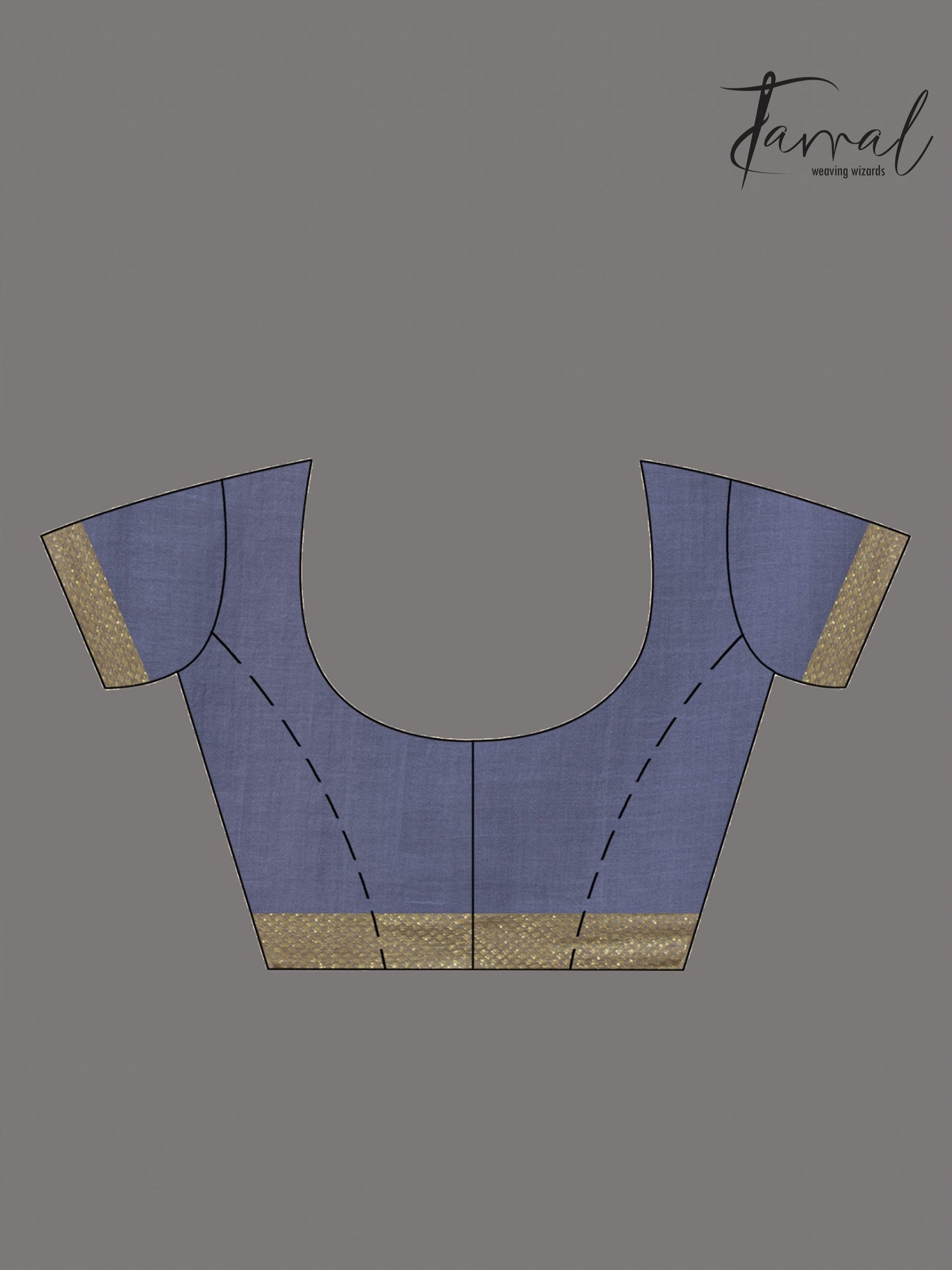 Ash with the golden zari Mangalgiri cotton handloom saree 