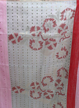 Baby pink matka silk sequins handwoven jamdani saree closep