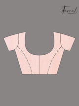 Baby pink organza embroidered handloom saree blouse