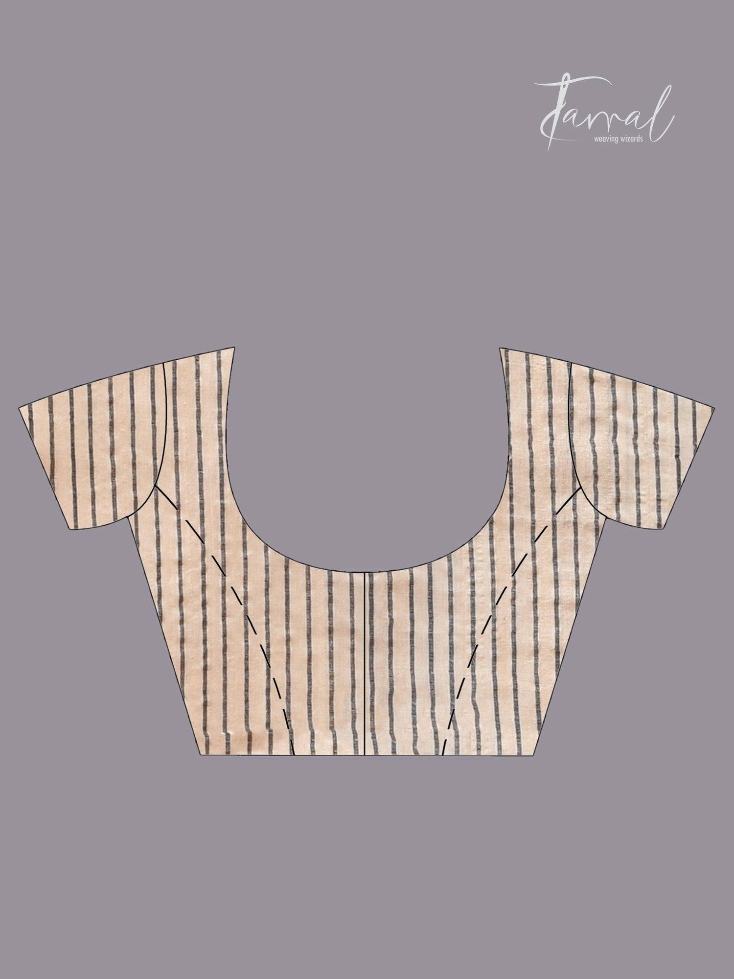 Beige with black floral border Tussar silk handwoven jamdani saree blouse