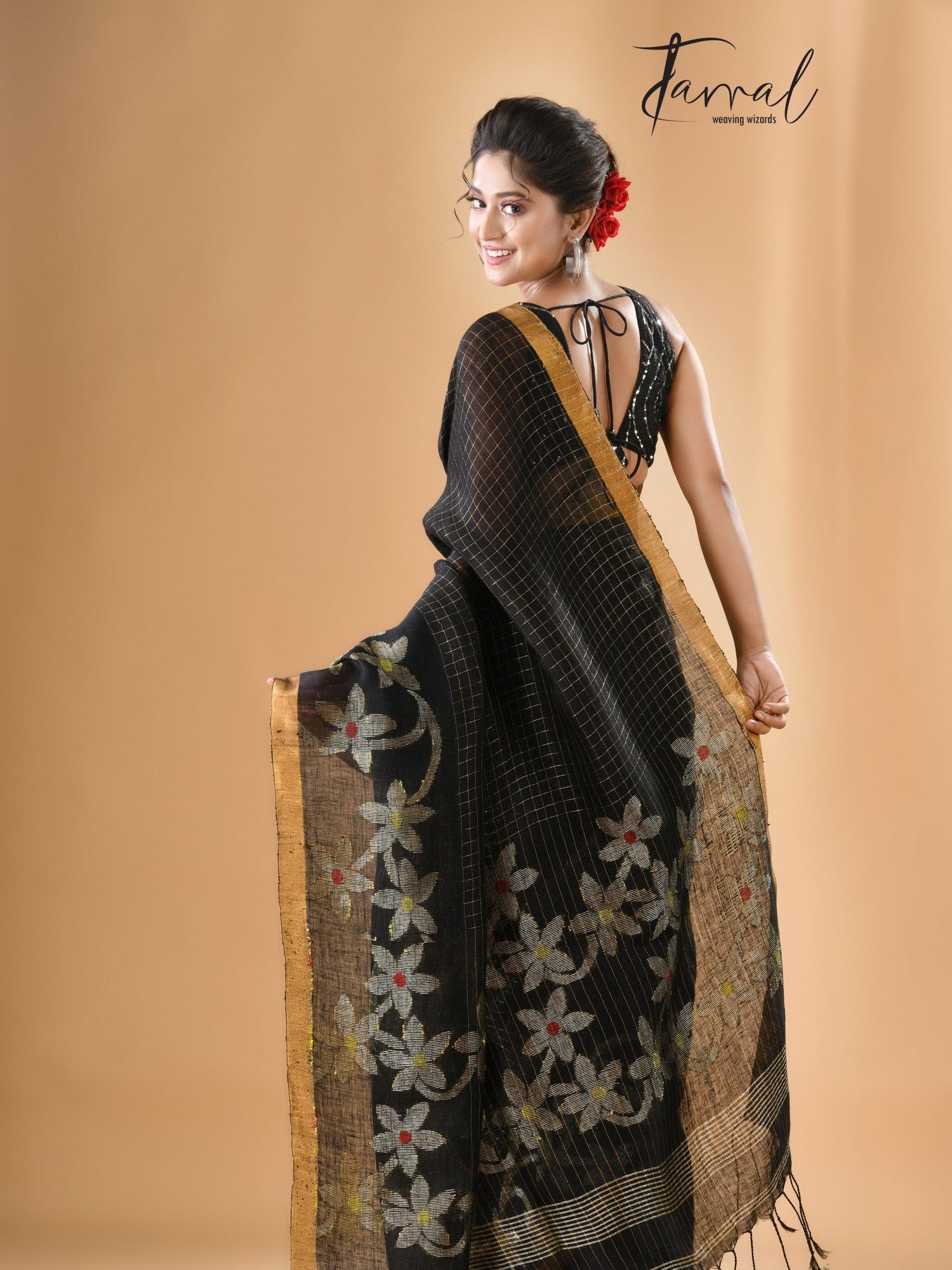 jamdani saree, jamdani, handloom, handwoven, saree, silk, dhakai, weaving, kolkatasaree, tamalboutique