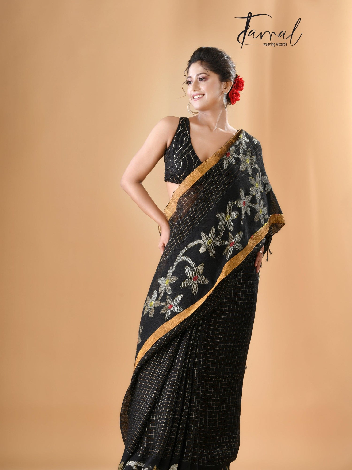 jamdani saree, jamdani, handloom, handwoven, saree, silk, dhakai, weaving, kolkatasaree, tamalboutique
